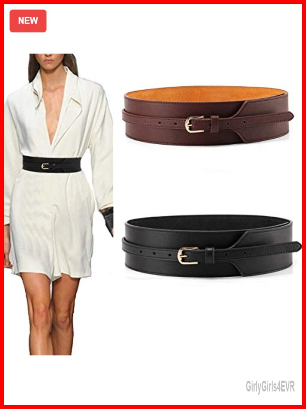 Wide Knotted Belt Design PU Leather Waistband Simple Width Belt